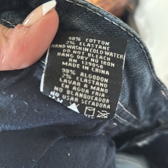 Grace in LA Jeans Low Rise Y2K Embroidered Beaded Cross Detail Boot Cut Denim - Picture 12 of 16